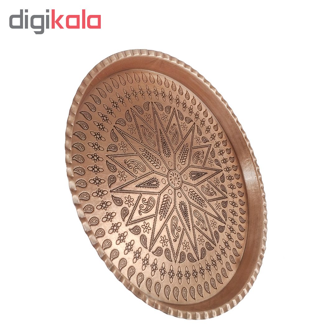 Copper round tray, size 4, diameter 22cm, code 4009