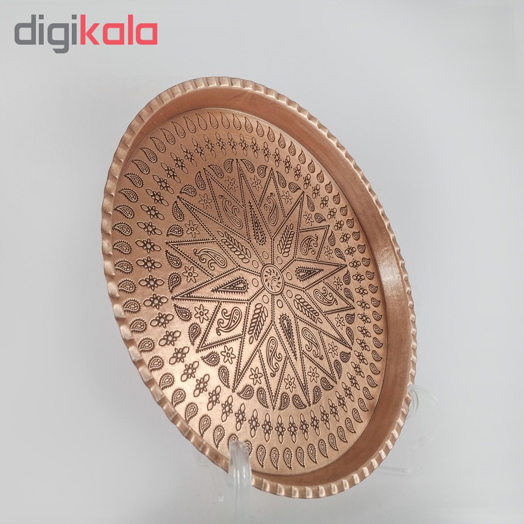 Copper round tray, size 4, diameter 22cm, code 4009