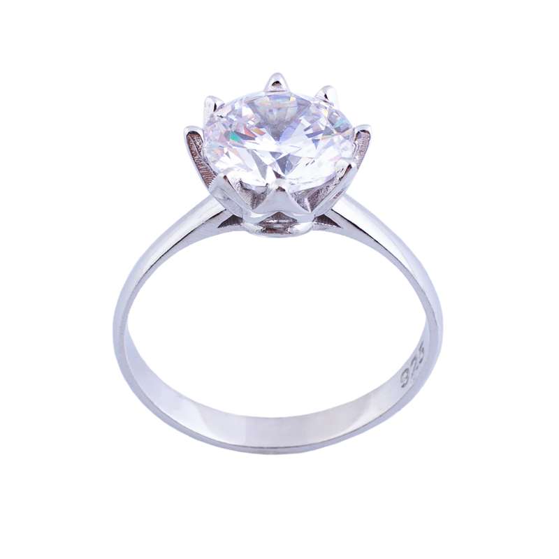 انگشتر نقره زنانه مدل تک تاش AMT_R119