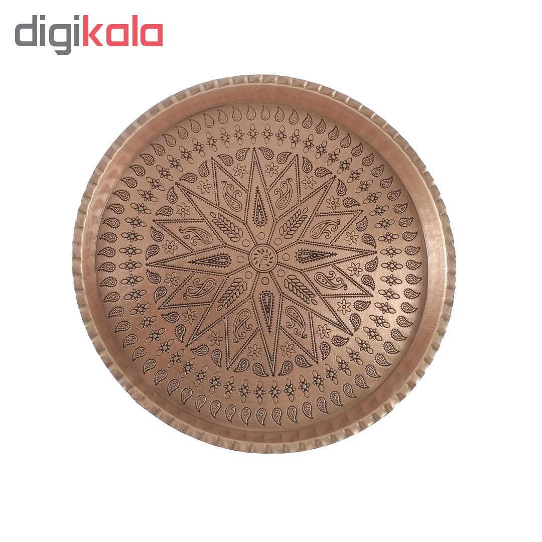سینی مسی طرح گرد کد 4009 سایز 8 قطر 32 سانتی متر