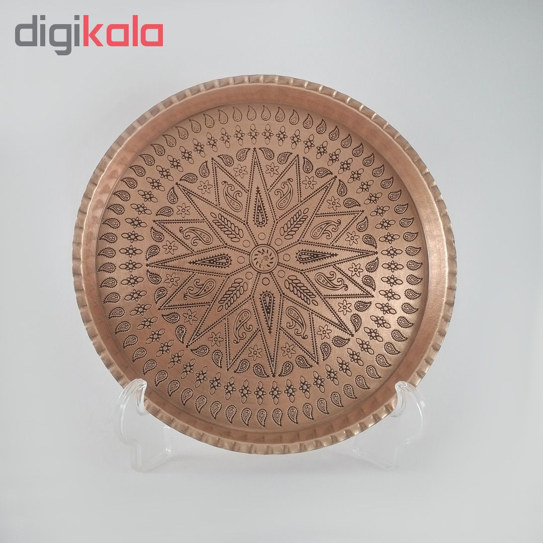 سینی مسی طرح گرد کد 4009 سایز 8 قطر 32 سانتی متر