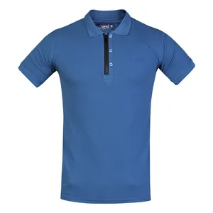 پولوشرت آستین کوتاه مردانه مدل جودون زیپ دار رنگ آبی نفتی