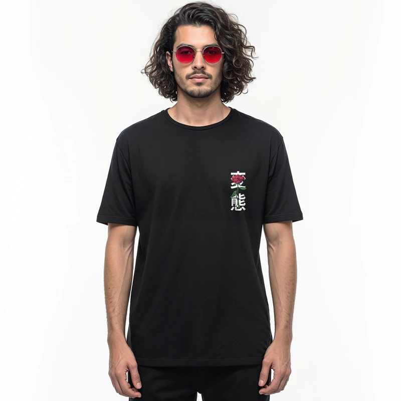 تی شرت آستین کوتاه مردانه مدل 14040304c رنگ مشکی