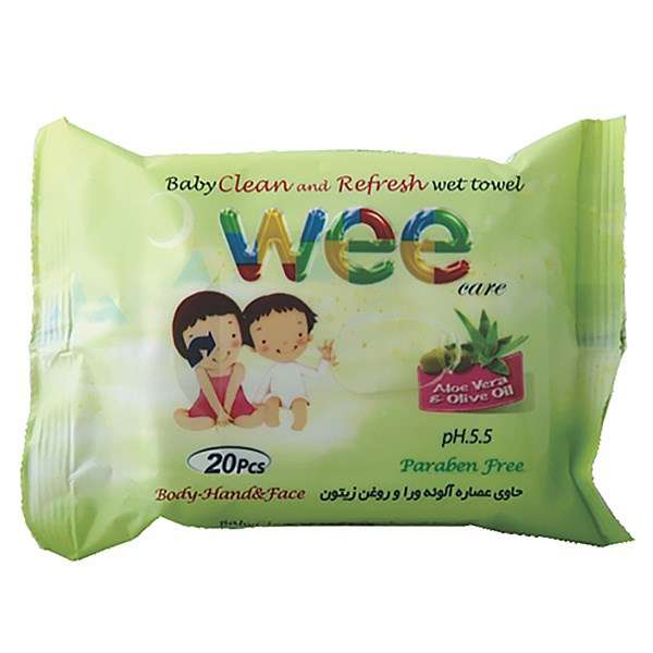 دستمال مرطوب وی تمیز کننده کودک - بسته 20 عددی