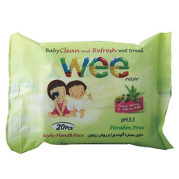 دستمال مرطوب وی تمیز کننده کودک - بسته 20 عددی