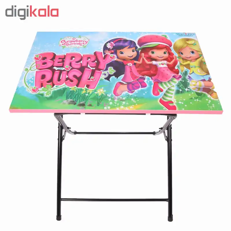 میز تحریر و صندلی طرح توت فرنگی (وایت بردی،تاشو،تنظیم شونده ارتفاع)