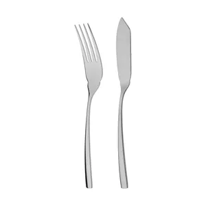 ست کارد و چنگال سرو 2 پارچه ناب استیل مدل فلورانس