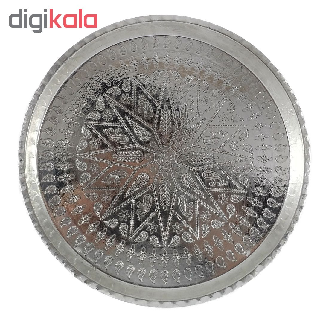 سینی مسی طرح گرد کد 4009 سایز 3 قطر 20 سانتی متر