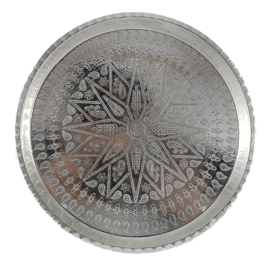 سینی مسی طرح گرد کد 4009 سایز 8 قطر 32 سانتی متر
