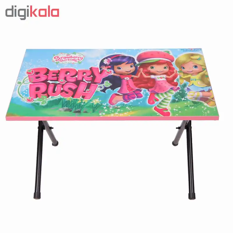 میز تحریر پایه کوتاه طرح توت فرنگی (وایت بردی،تاشو،تنظیم شونده ارتفاع)