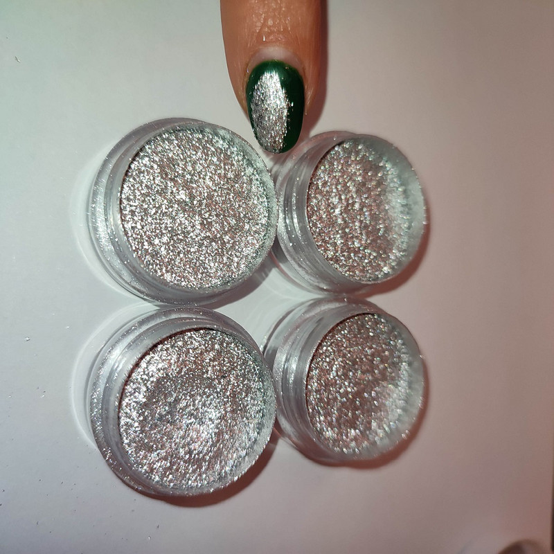 پودر کروم ناخن مدل  پلاتینی 2025 بسته 4 عددی