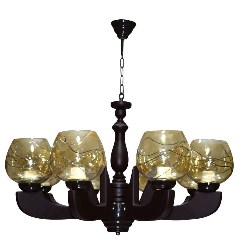 لوستر چوبینه 8 شعله کد C118/8