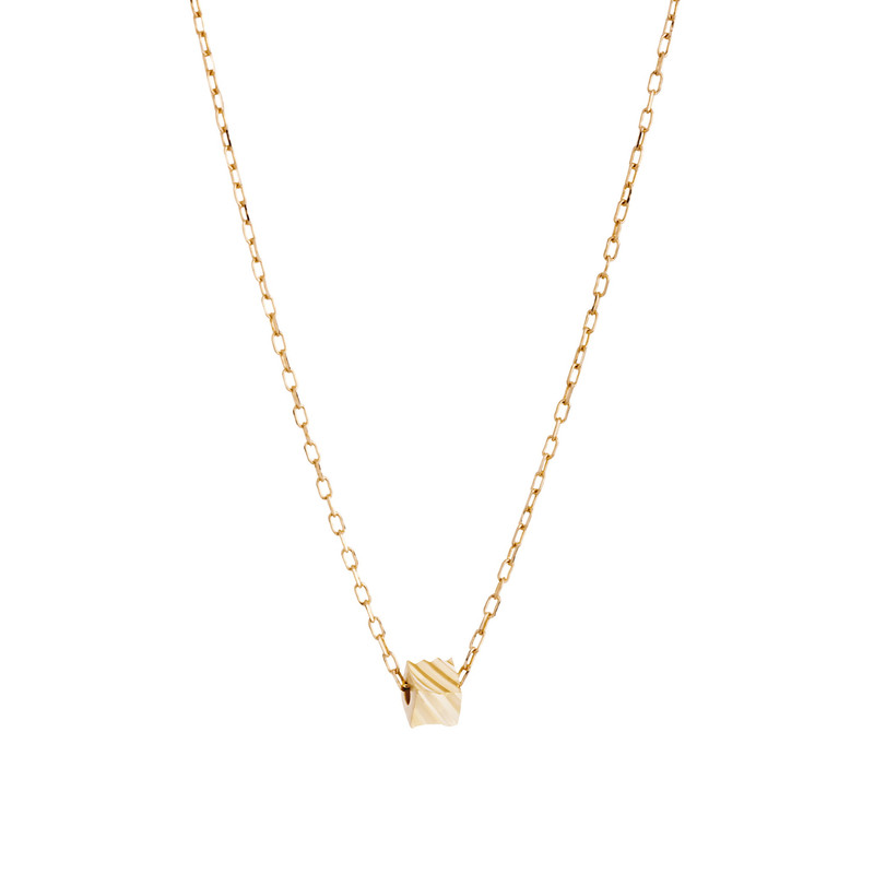 گردنبند طلا 18 عیار زنانه با زنجیر حلقهای (فلامینگو) گالری شیدا مجد مدل مکعب تراش