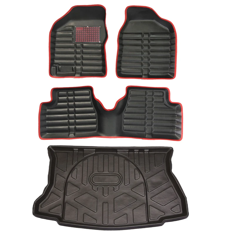 کفپوش سه بعدی خودرو لوکس سهیل مدل LS مناسب برای تیبا 2 به همراه کفپوش صندوق