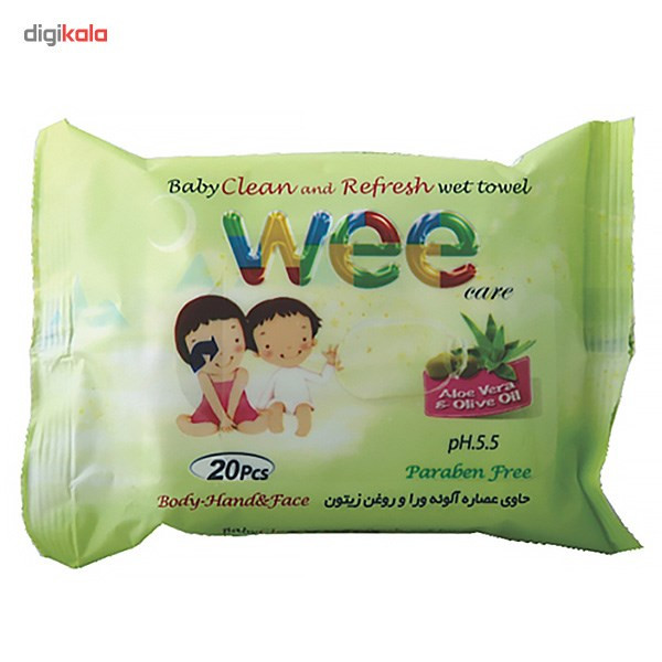 دستمال مرطوب وی تمیز کننده کودک - بسته 20 عددی