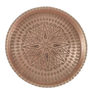 سینی مسی طرح گرد کد 4009 سایز 7 قطر 30 سانتی متر