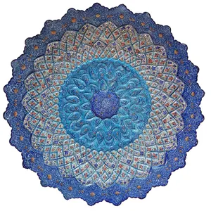 بشقاب مسی مینا کاری بهار مدل 01