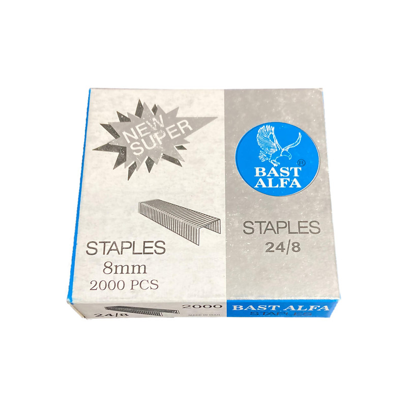 سوزن منگنه بست آلفا مدل SUPER سایز 24/8 بسته 20000 عددی