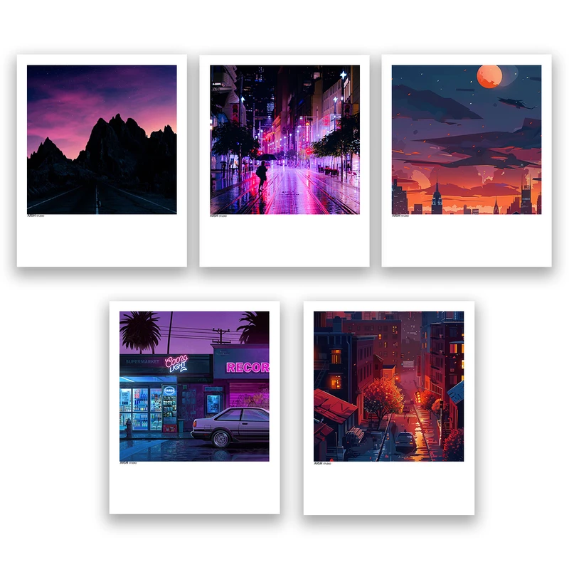 آویز تزیینی عرش مدل فانتزی منظره شهر کد Asa819 مجموعه پنج عددی