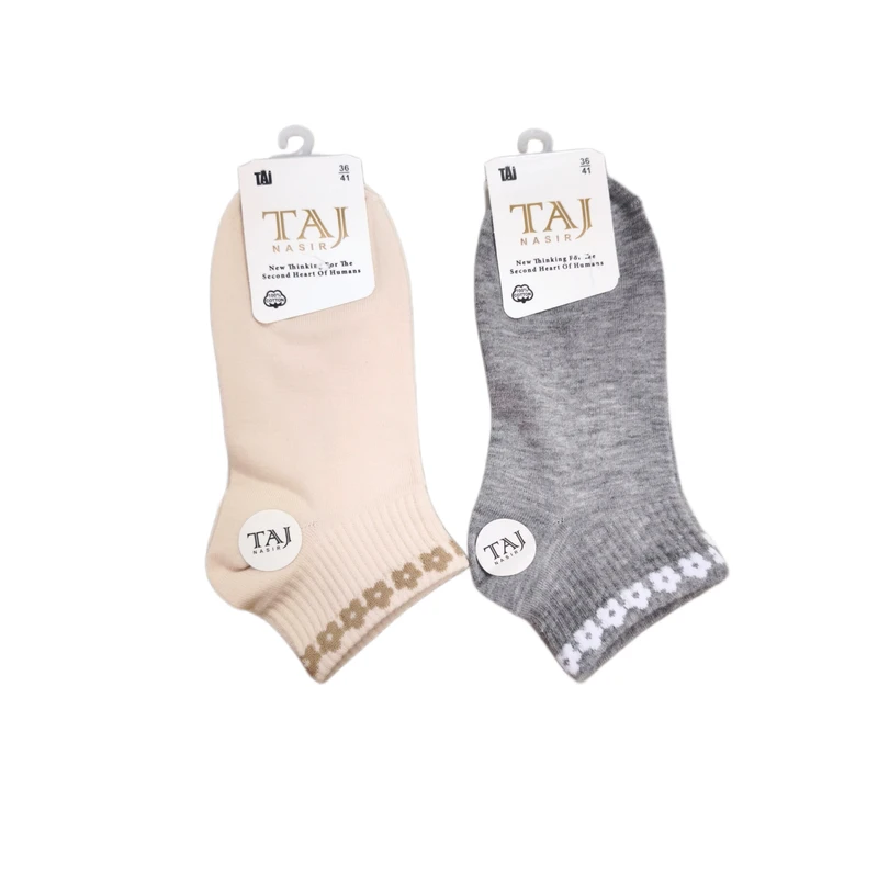 جوراب ساق کوتاه زنانه مدل گل بسته 2 عددی