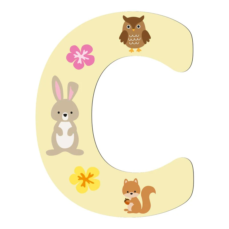 استیکر چوبی کودک باروچین مدل حرف انگلیسی C مدل 8002