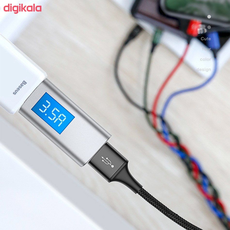 کابل تبدیل USB به لایتنینگ/ microUSB/ USB-C باسئوس مدل CA1T4-C01 طول 1.2 متر main 1 6