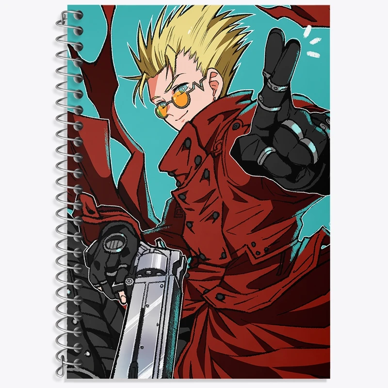 دفتر زبان 50 برگ خندالو مدل سه خط طرح وش انیمه تریگان (Trigun) کد 36216