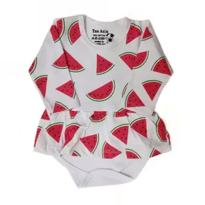 پیراهن دخترانه مدل یلدا طرح هندوانه ای 