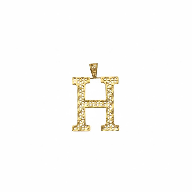 آویز گردنبند طلا کم اجرت 18 عیار زنانه طلا و شمش برلیان مدل اِچ