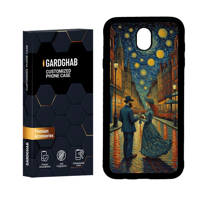 کاور گارد قاب مدل دور ژله ای هنری مناسب برای گوشی موبایل سامسونگ Galaxy J7 Pro