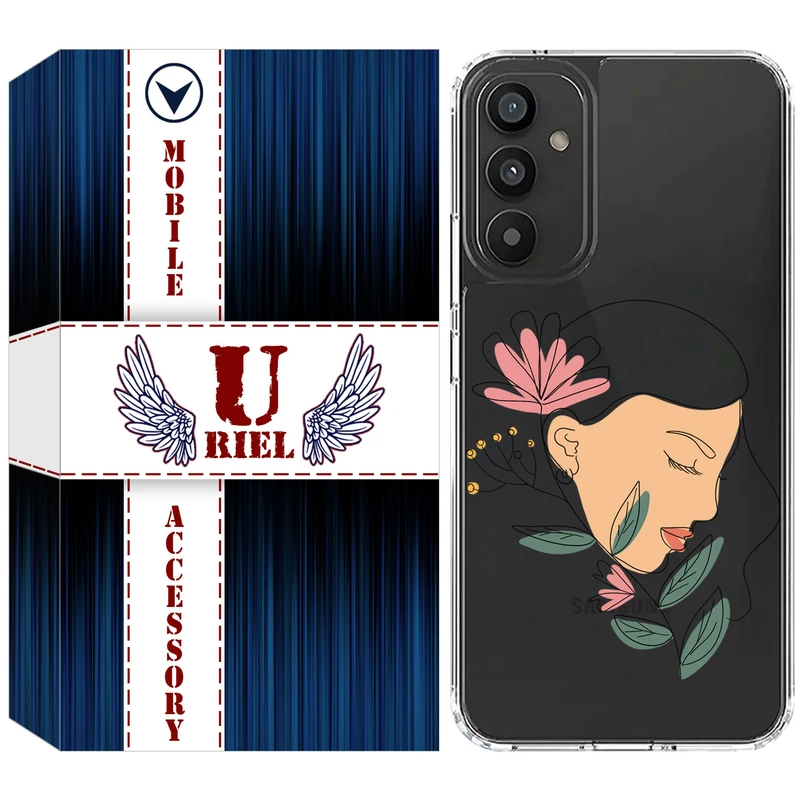 کاور یوریل قاب مدل Clear کد 53 طرح صورت زن مناسب برای گوشی موبایل سامسونگ Galaxy A15