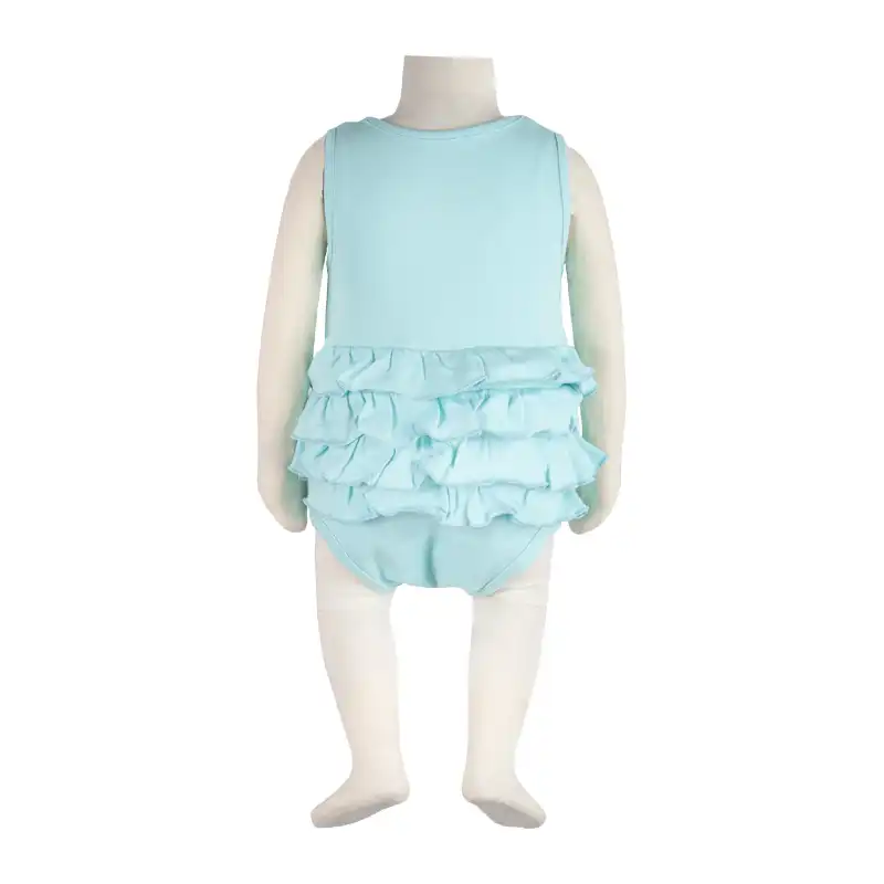 بادی نوزادی آدمک مدل چین دار کد 177691 رنگ فیروزه ای