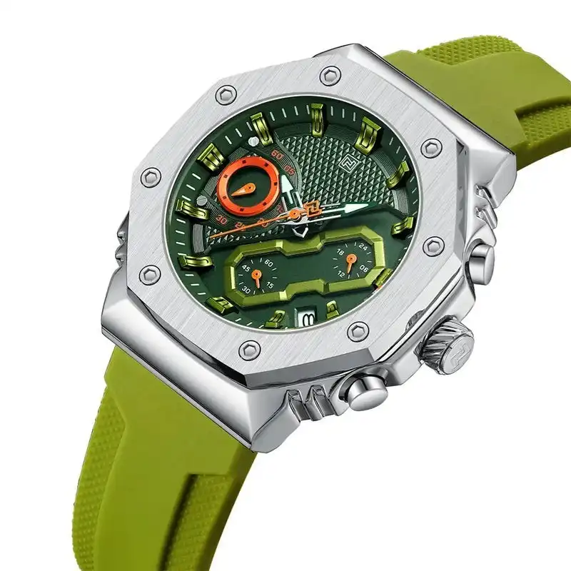 ساعت مچی عقربه ای نیوی فورس مدل کرنو گراف بند سیلیکونی