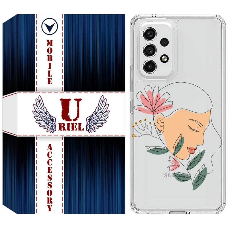 کاور ژله ای یوریل قاب مدل Clear کد 53 طرح صورت زن مناسب برای گوشی موبایل سامسونگ Galaxy A52 / A52s