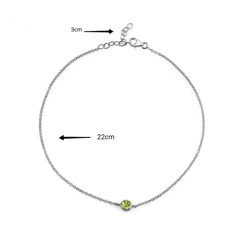 پابند نقره زنانه مدل تک نگین پابند نقره زنانه مدل تک نگین