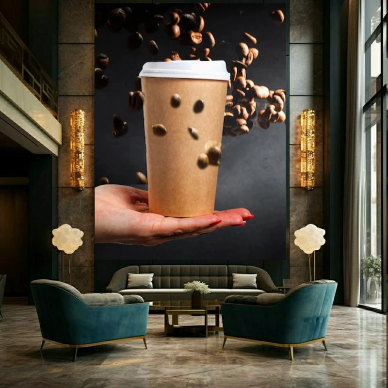 پوستر طرح مخمل قهوه بیرون بر کد FP105203