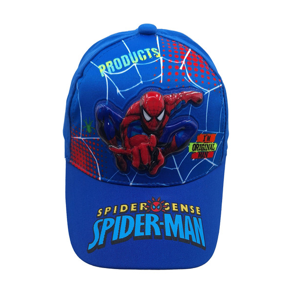 کلاه کپ پسرانه مدل مرد عنکبوتی چراغدار کد 1144 رنگ آبی