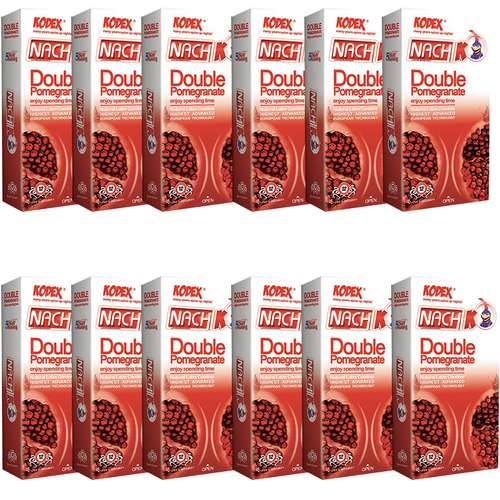 کاندوم ناچ کدکس مدل DOUBLE POMOGRANET مجموعه 12 عددی