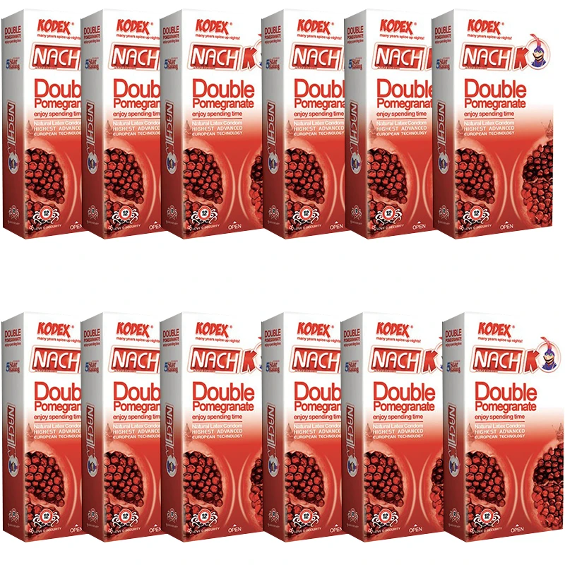 کاندوم ناچ کدکس مدل DOUBLE POMOGRANET مجموعه 12 عددی