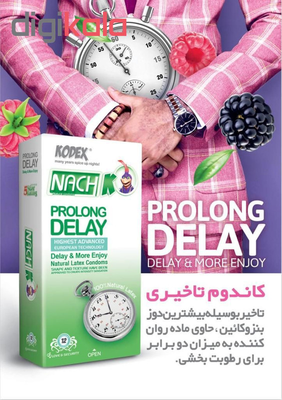 کاندوم ناچ کدکس مدل PROLONG DELAY بسته 12 عددی