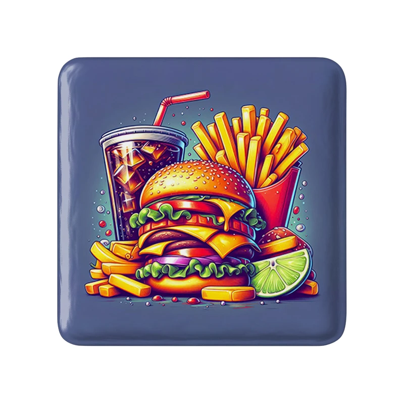 مگنت خندالو طرح فست فود (Fast Food) مدل مربعی کد 36572