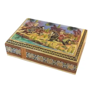 جعبه خاتم لوح هنر طرح چوگان کد 1024