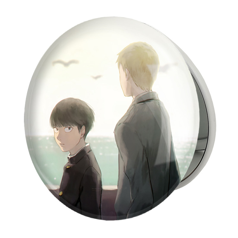 آینه جیبی خندالو طرح اراتاکا و شییکو انیمه موب سایکو Mob Psycho 100 مدل تاشو کد 24454 