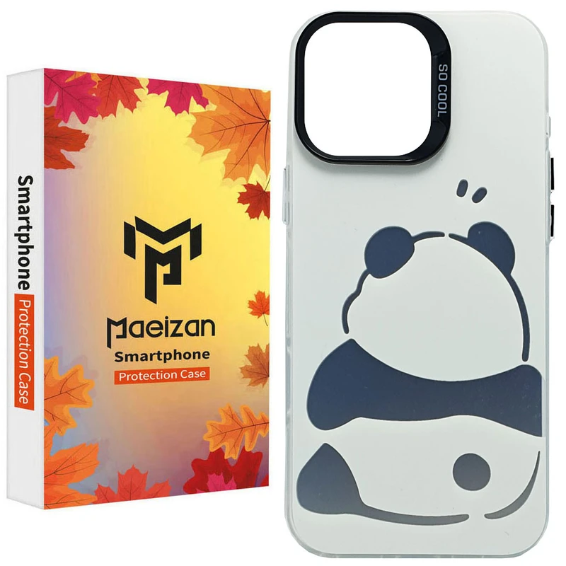 کاور پاییزان مدل پاندا خسته طرح لاکچری مناسب برای گوشی موبایل اپل IPhone 16 Pro Max
