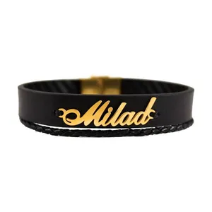 دستبند نقره طرح اسم میلاد کد 01