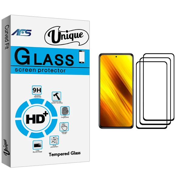 محافظ صفحه نمایش ای اف اس مدل Unique Glass مناسب برای گوشی موبایل شیائومی Poco X3 Pro بسته سه عددی