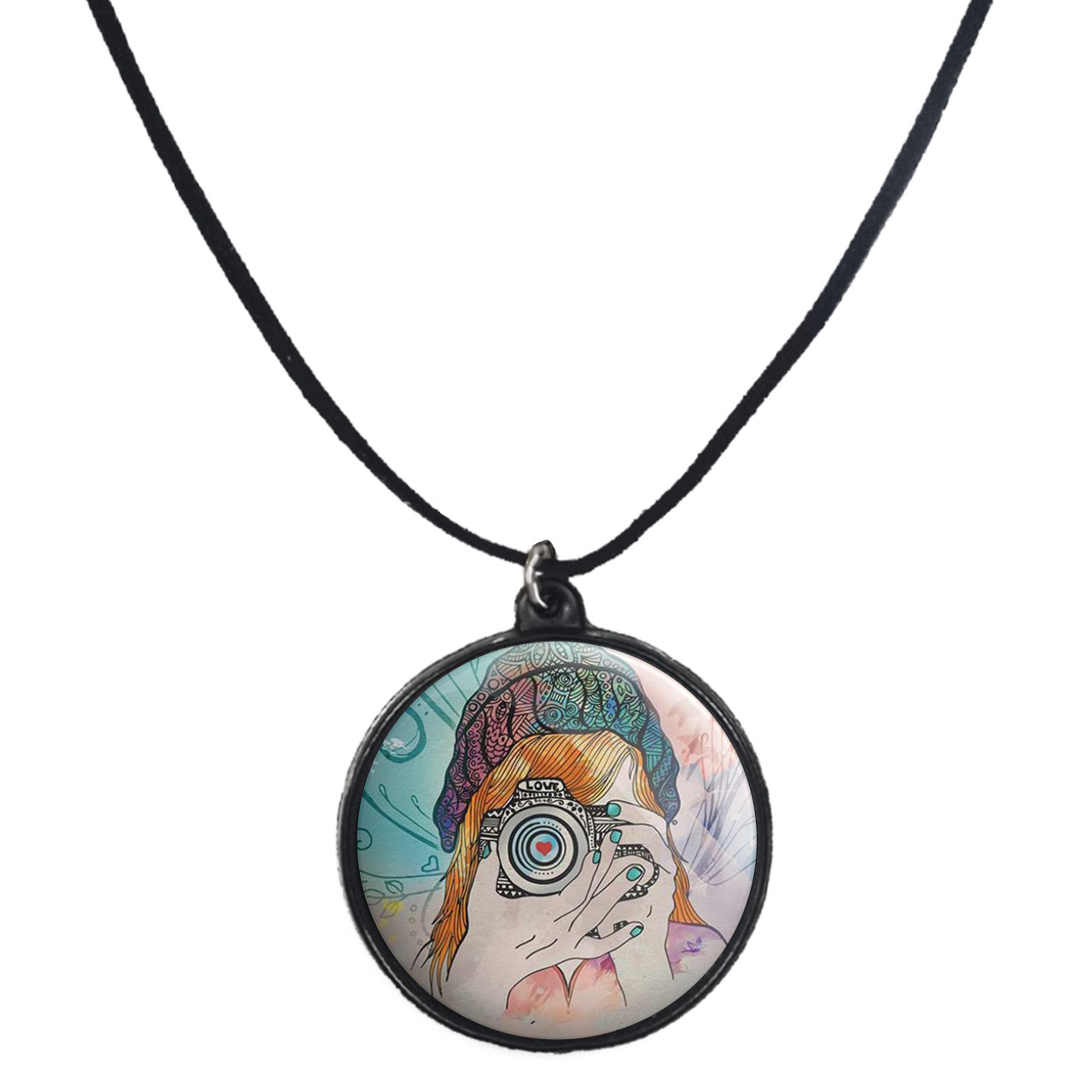 گردنبند پرمانه طرح عکاس کد pmb.5184 مدل دو طرفه