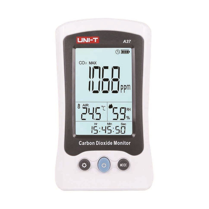 نمایشگر دی اکسید کربن ،دما و رطوبت یونیتی مدل UT-A37 سنسوتک