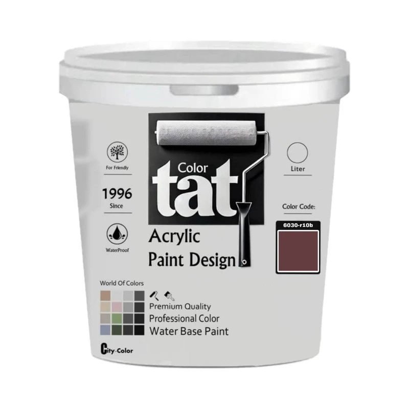 رنگ قرمز ارغوانی مات اکرولیک تات کد 6030-r10b حجم ۱ لیتر