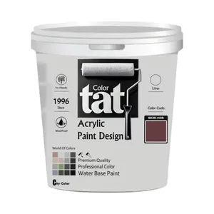 رنگ قرمز ارغوانی نیمه مات اکرولیک تات کد 6030-r10b حجم 1 لیتر